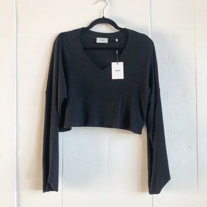 Cropped long sleeve top